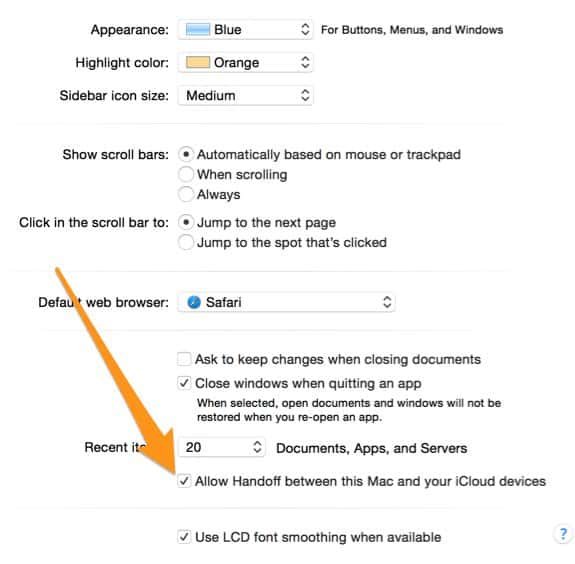 Start-Handoff on OS-X-Yosemite