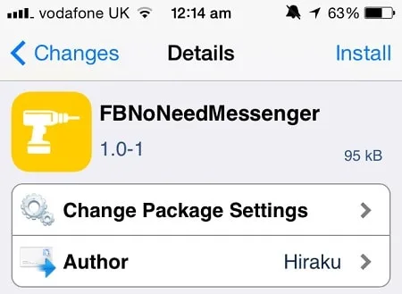 FBNoNeedMessenger Free Cydia Tweak