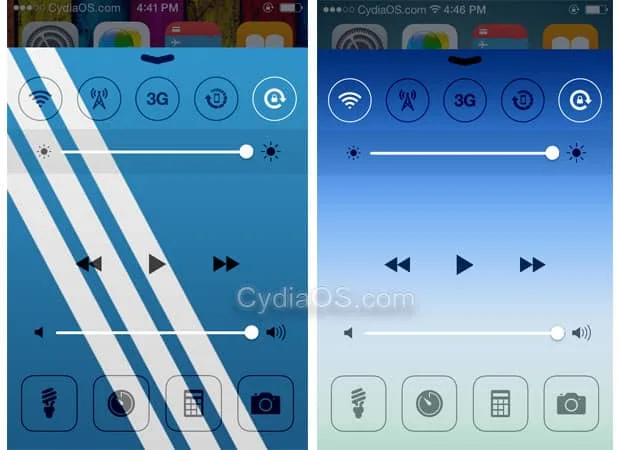 Change Control Center Background iOS 8