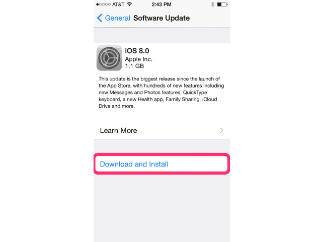upgrade to ios 8.1-download & install
