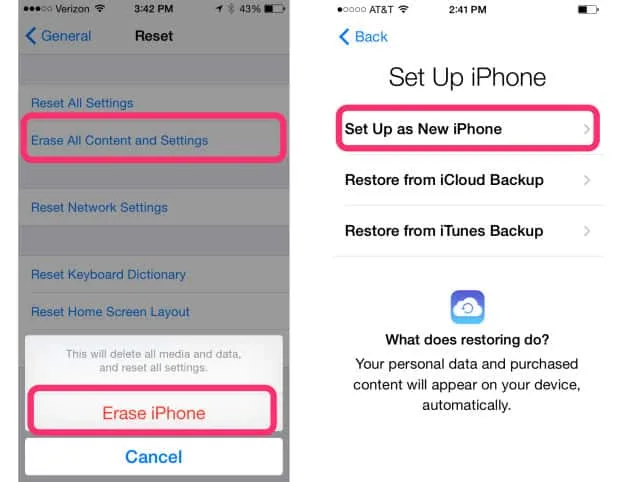 upgrade to ios 8.1-erase iphone