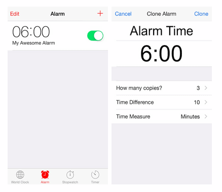 Alarmy iOS 8 Cydia tweak