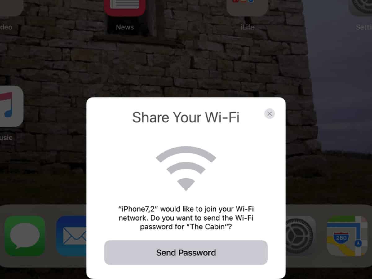 share wifi password from macbook