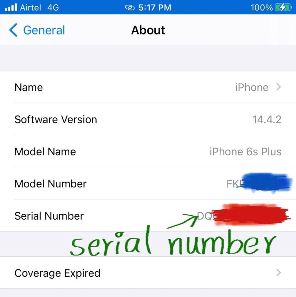 Where to find Apple Serial Number on iPhone