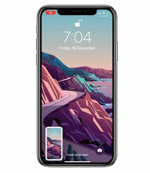 screenshot thumbnail in bottom left corner of iPhone 13
