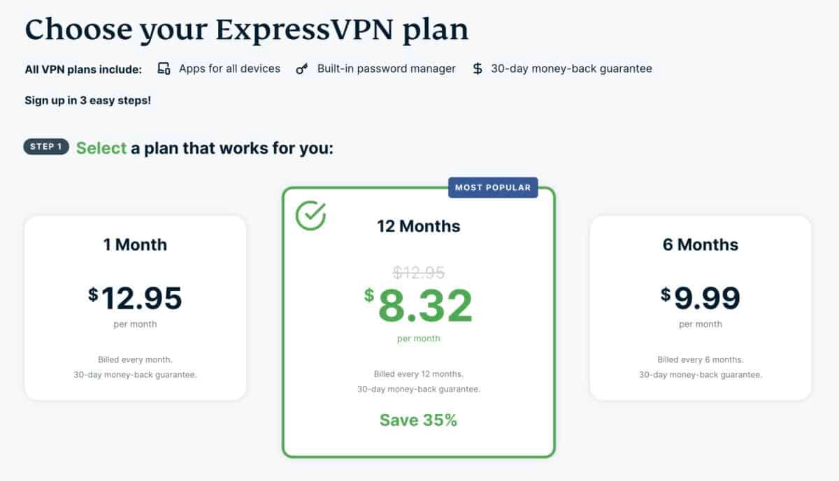 ExpressVPN offers the best vpn services plans